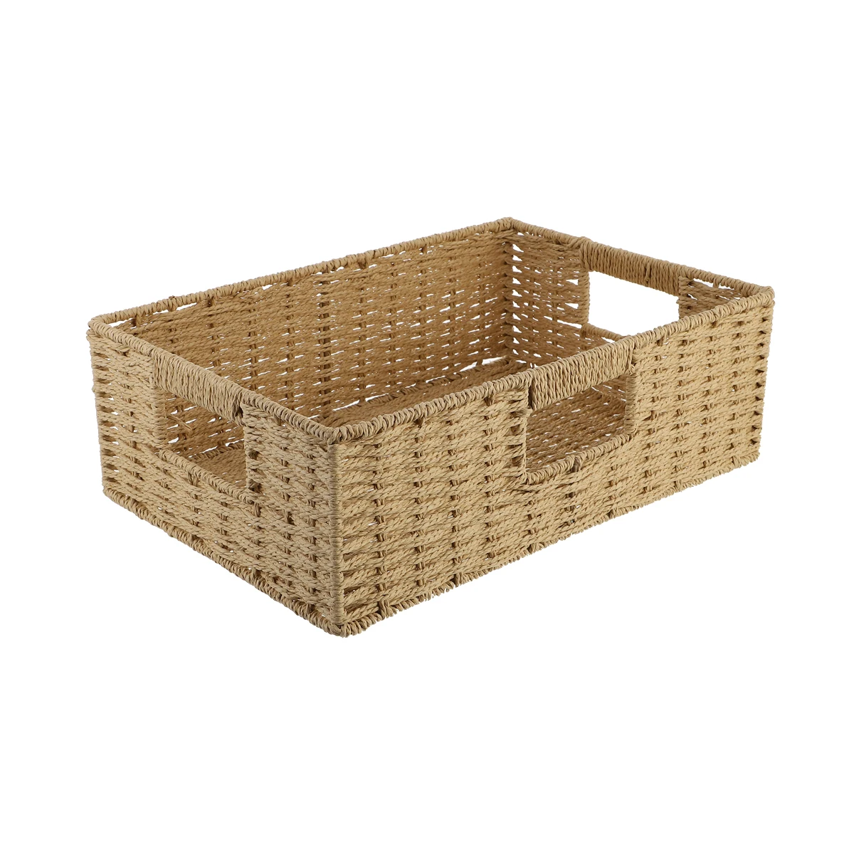

1pc Rattan Weaving Storage Large Capacity Laundry Container For Dirty Clothes Home Debris Multi Purpose Sundries Basket Desktop