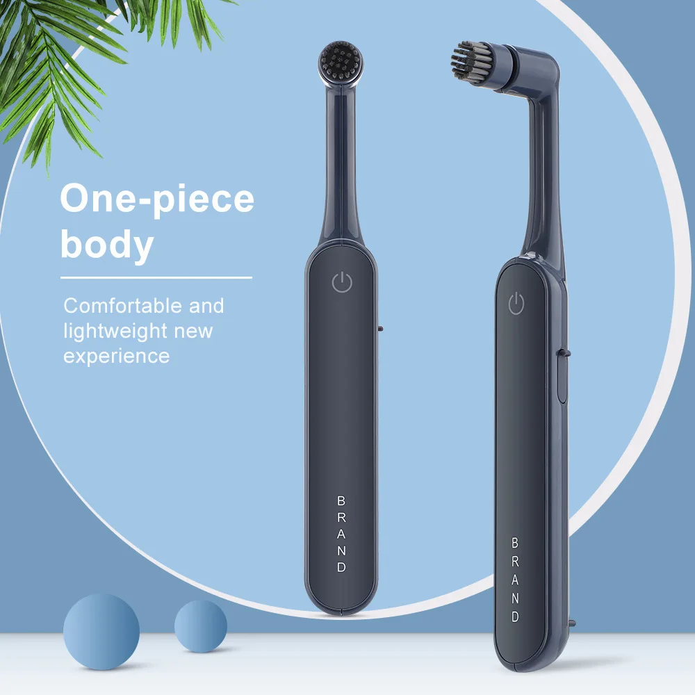 Dental Rotary Head Eelectric Toothbrush Button Waterproof Soft Bristles Vibration Detachable