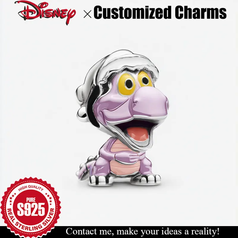 

925 Sterling Silver Charm dragon de Disney purple dragon figment DIY Beads luxury Jewelry accessories Halloween gifts for women