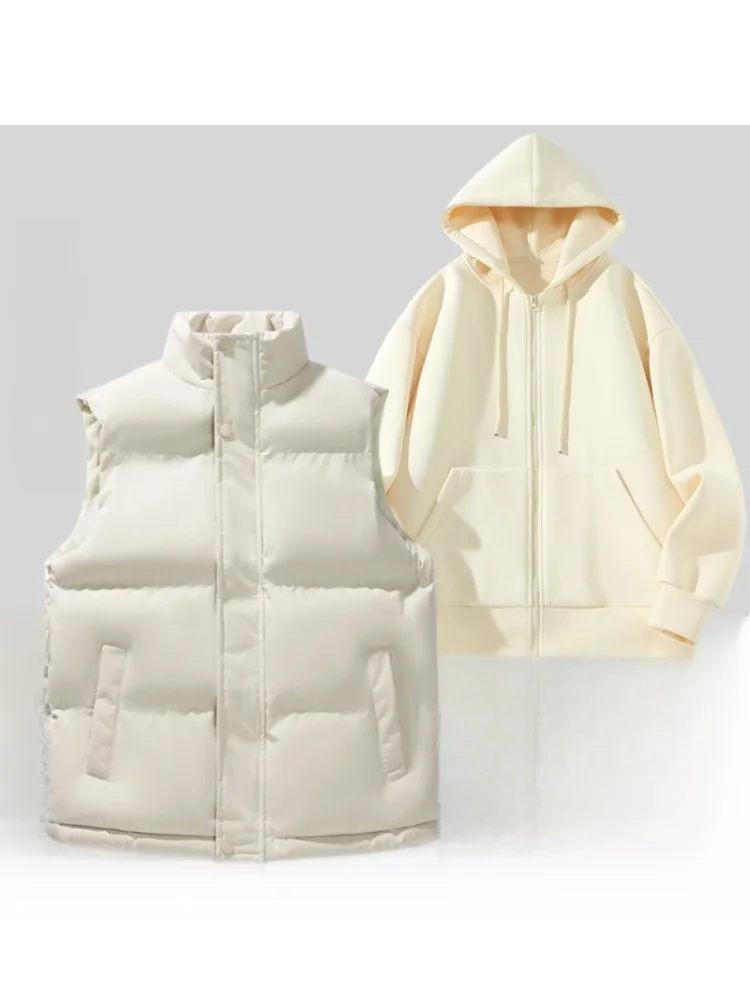 

Комплект из двух предметов: толстовка с капюшоном на молнии и жилет Yuzhaolin Thiened для мужчин и женщин, осенне-зимний модный наряд