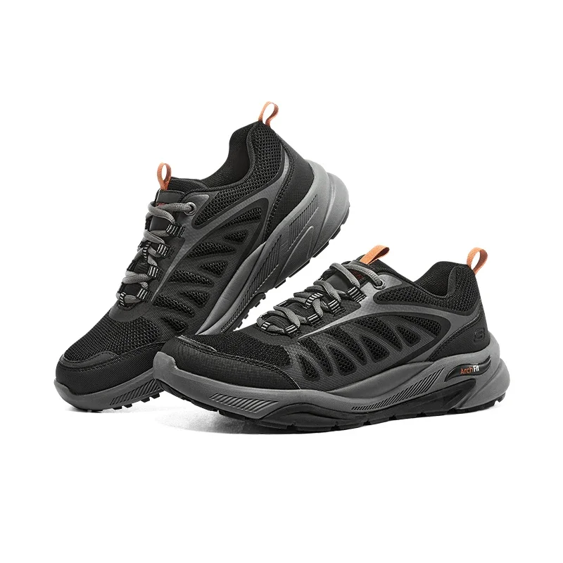 Skechers Men Shoes Casual Lace Up Outdoor Walking Hiking Sneakers Non-slip Rubber Sole Wear-resistant Sports Shoes Male Athletic