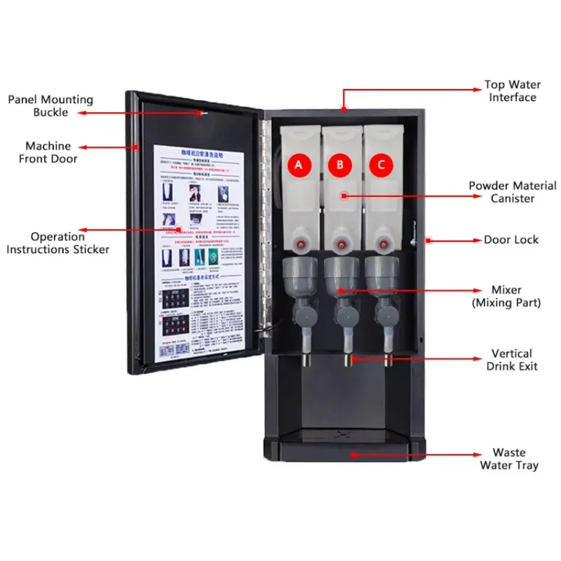 Picture 4: D30S Hot Instant Coffee Machine Commercial Fully Automatic Coffee Vending Machine Soybean Milk Vending Machine