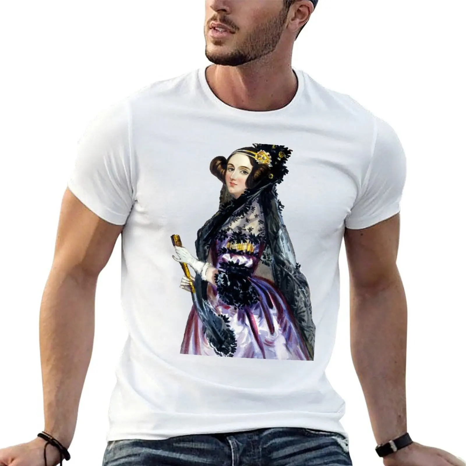 Ada King Countess Of Lovelace Portrait T-Shirt Big Size Loose Fit Tee Shirt