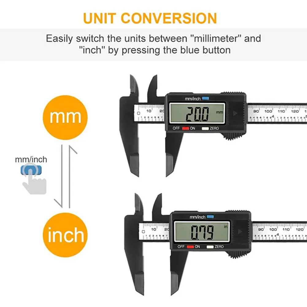 150mm 100mm Electronic Digital Caliper Carbon Fiber Dial Vernier Caliper Gauge Micrometer Measuring Tool Digital Ruler