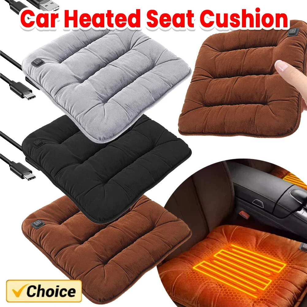 Car Heated Seat Cushion USB Power Graphene Heated Seat Pad Electric Heated Seat Cushion for Park Stadium Car Travel