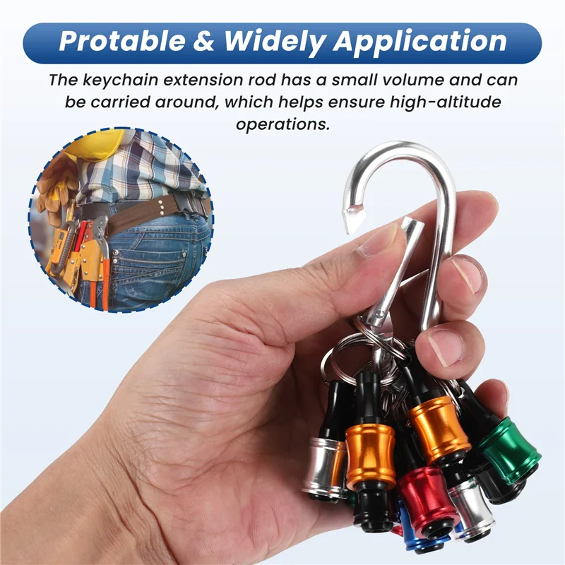 

AT29-12PCS 1/4Inch Hex Shank Screwdriver Bits Holder Extension Bar Keychain Screw Adapter Drill Bits Holder (6 Colors)