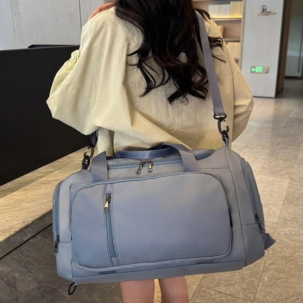 

Oxford Cloth Travel Luggage Bag Solid Color Multifunctional Sports Fitness Bag Dry Wet Separation Handheld Duffle Bag Swimming