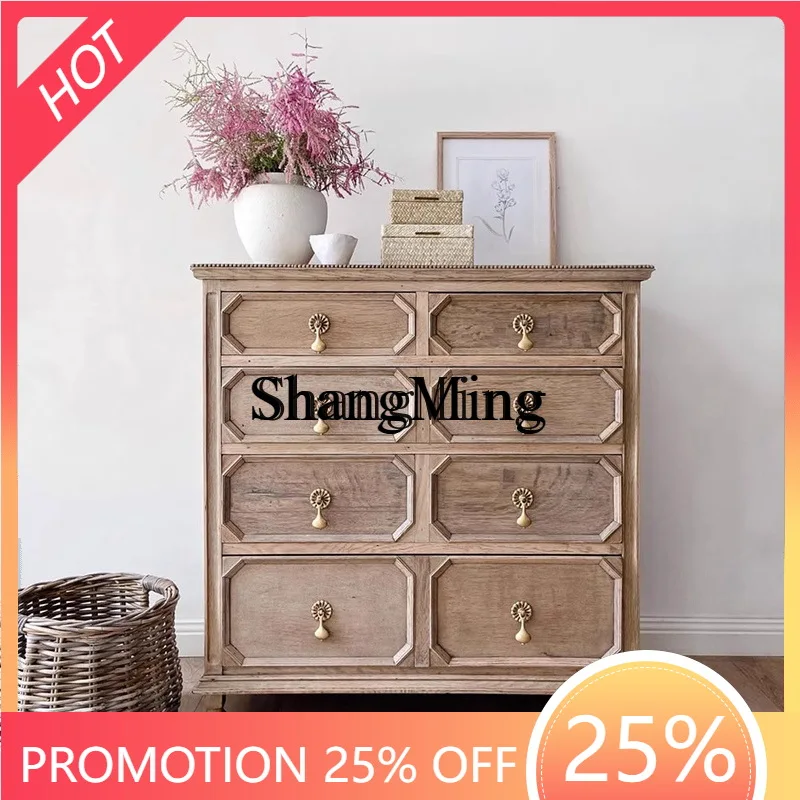 

SM retro solid wood porch cabinet creative living room eight bucket shoe cabinet bedroom wall decorative cabinet