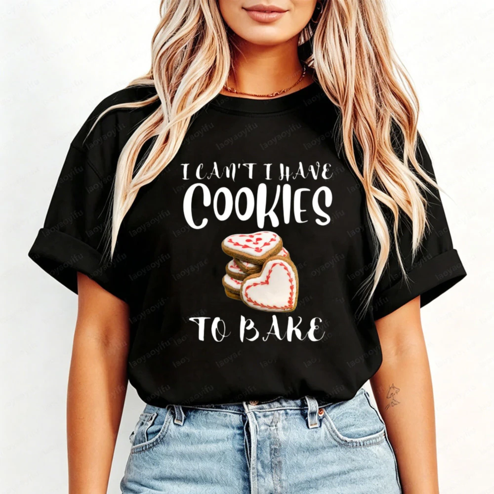 Heart Cookie Baker Cotton Tshirt Unisex Tee Fun Baking Quote Gift Casual Streetwear Pastry Hobbyist Holiday Get‑Together Apparel
