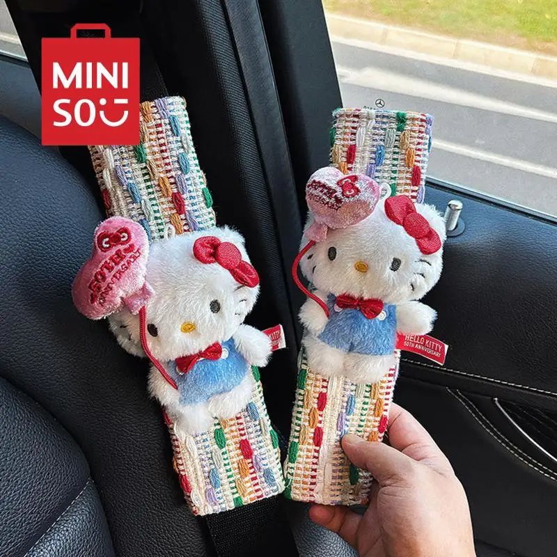 

Sanrio мультяшный автомобильный ремень безопасности плечевой ремень милый Hello Kitty допамин плюшевый защитный чехол аксессуары для украшения автомобиля подарки