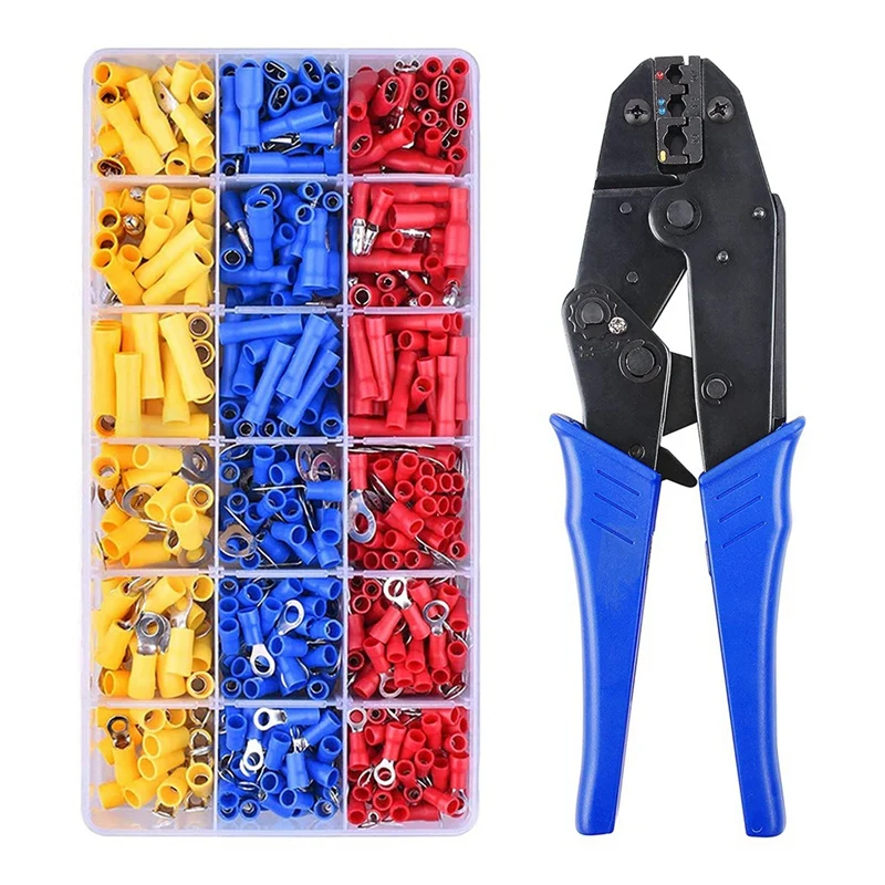 HS-30J Multifunctional Ratchet Wire Pressing Pliers With 700 Pieces Of Terminal Cold Pressing Pliers Set Durable