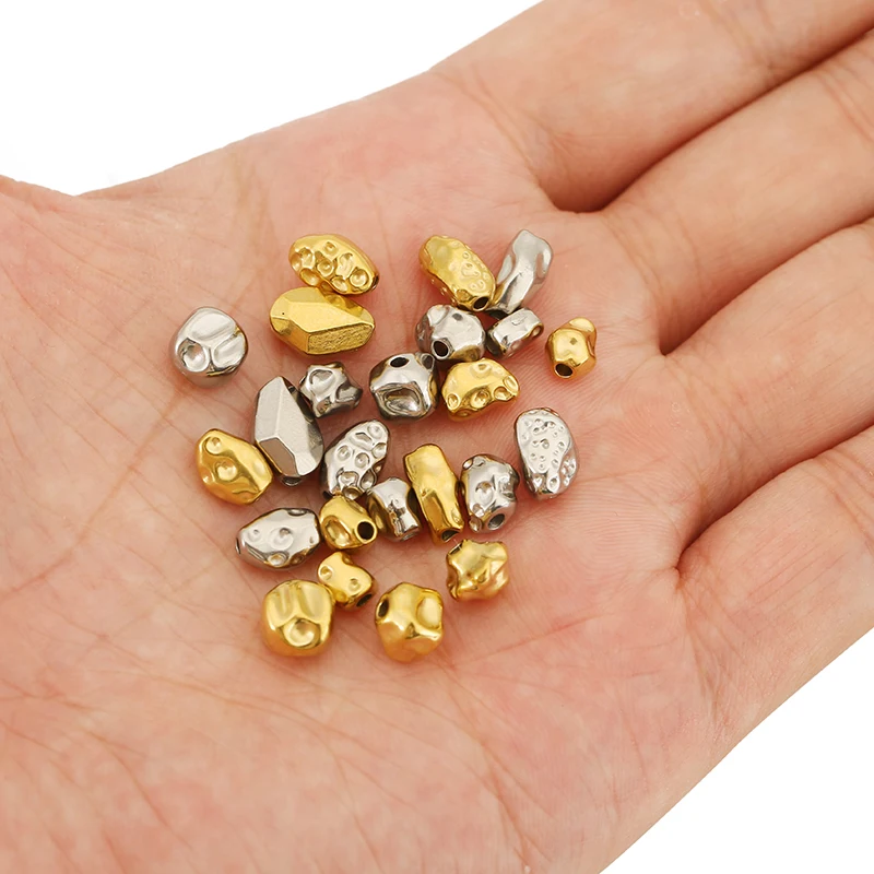 20pcs Stainless Steel Irregular Loose Beads For Jewelry Making DIY Spacer Bead Bracelet Necklace Jewelry Crafts Supplies Finding image 6