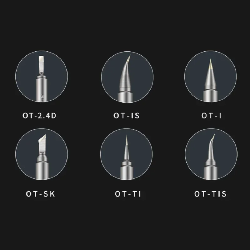 MECHANIC OT Series Integrated Long Solder Iron Tip External Heat Rapid Heating Welding Tips for T12 Pro Soldering Station