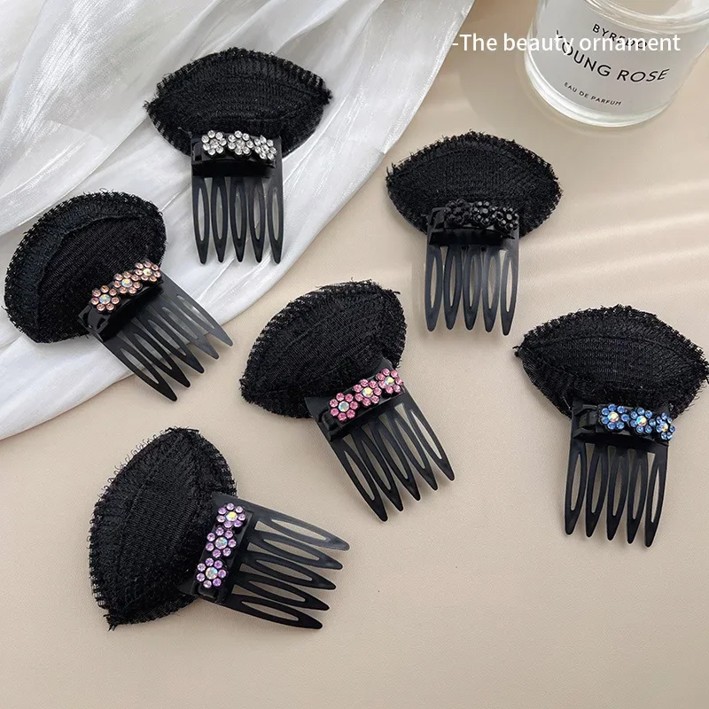 Rhinestone Invisible Fluffy Sponge Hair Clip Front Volume Base Puff Cushion Hairs Clips Bun Hair Styling Tool Women Hair Hairpin