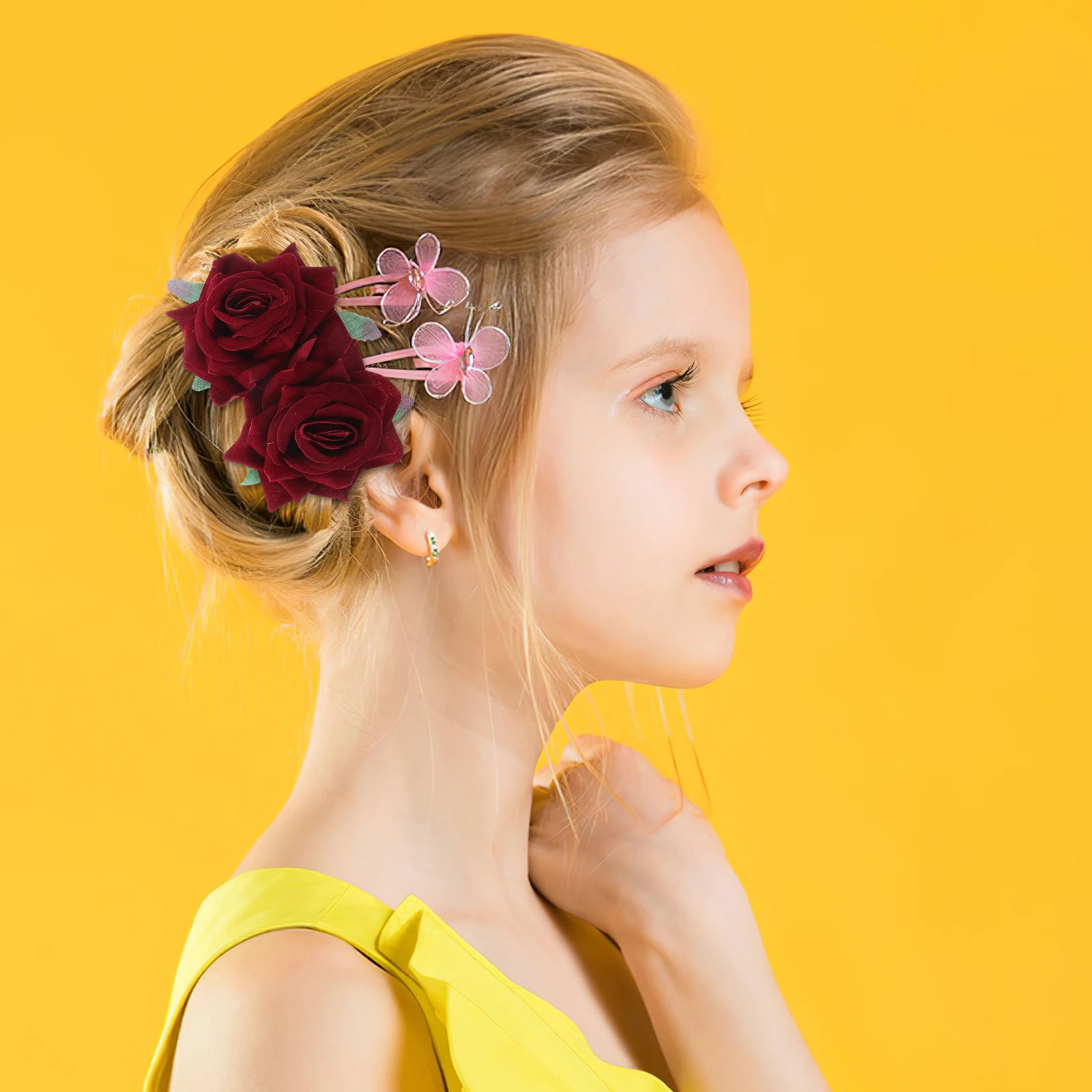 

Elegant Wine Red Rose Floral Hair Comb Accessories for Women Girls Wedding Bridal Floral Hair Accessories Rose Flower Comb