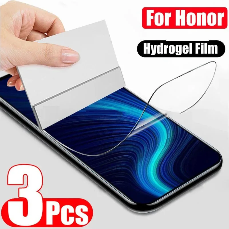 3PCS Hydrogel Film For Honor X8 X7 8A 9A 8C 9C Screen Protector For Huawei Honor 50 30 10 Lite 70 20 Pro 8X 9X 10i 20i 30i film