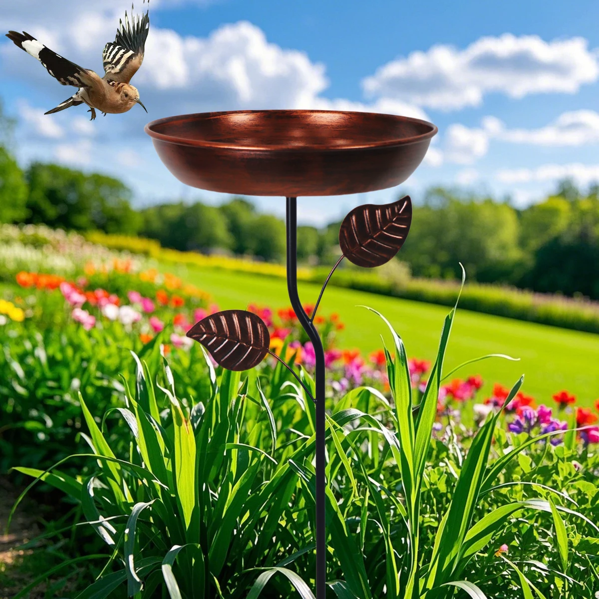 

Винтажная металлическая садовая птичья ванна, прочная уличная кормушка - подходит для двора и патио, привлекает птицы, не требуется электричество. Идеальное украшение двора, украшение сада и праздничная рождественская атмосфера.