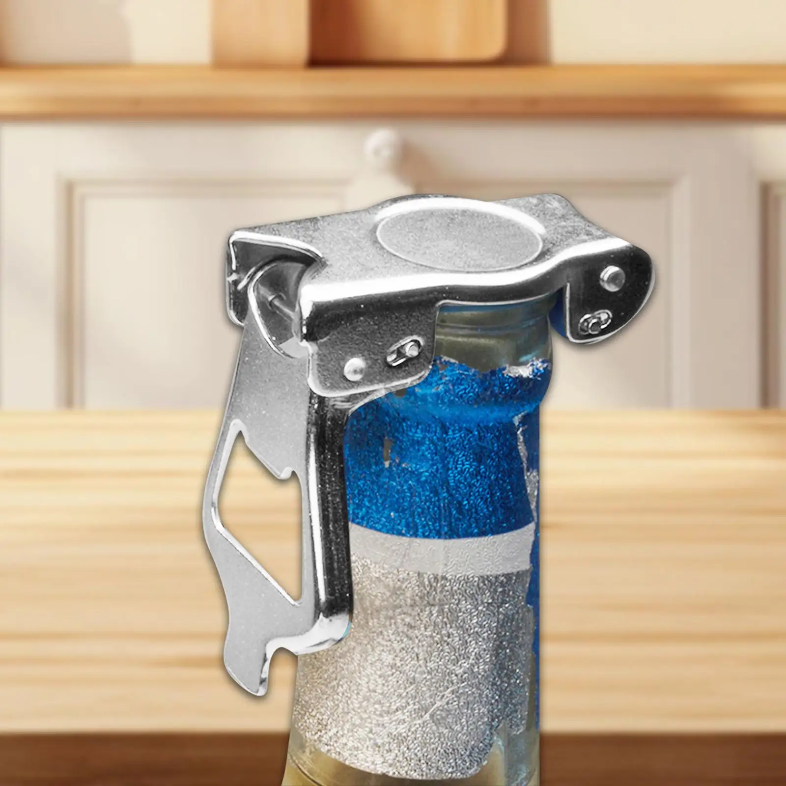 Multifunction Stainless Bottle Opener Foldable Cap Lifter Small Comfortable Grip for Bar and Home