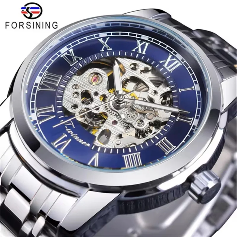 Men's Mechanical Watch with Skeleton Design, Gift