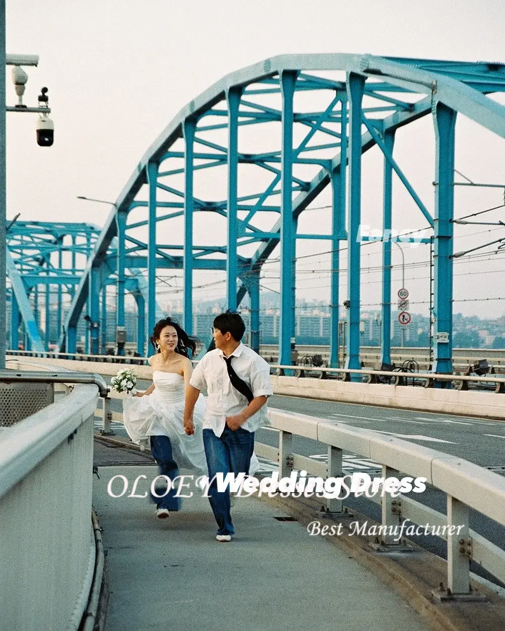 OLOEY Modern Strapless Irregular Level Korea Dress PhotoShoot Short Taffeta Bridal Gowns Customized Corset Back 2025