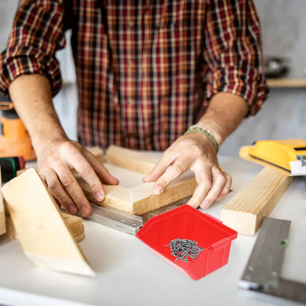 

4Pcs Tool Organizer Stackable Plastic Storage Bins Multi Compartment Parts Organizer for Garage Shed Warehouse Organization