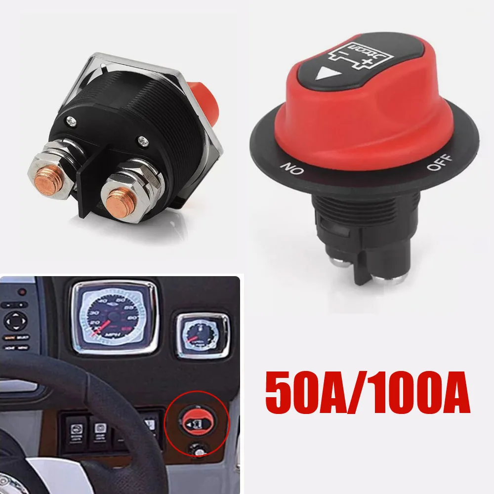 

12v 50A/100A Auto Battery Disconnect Switch Knob Motorbike Car Knob Isolator Cut Off Circuit Breaker Battery Control Switch