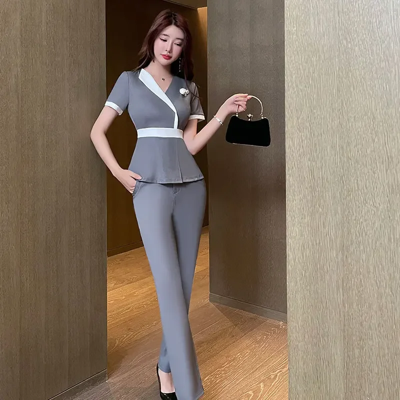 Beauty Salon Uniform Women Spa Masseuse Shop Technician Clothing Hotel Front Desk High-end Professional Work Clothes Pants Suit