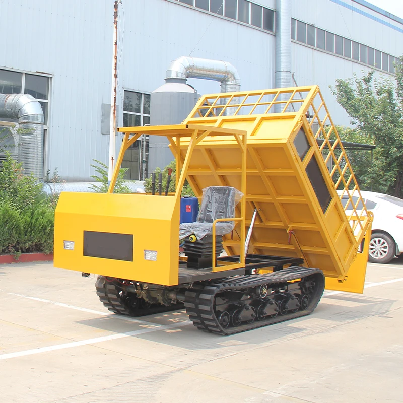 Crawler Loader Agriculture Rubber Anti Slip Track Hydraulic Self Unloading Mountain Orchard Material Transport Vehicle