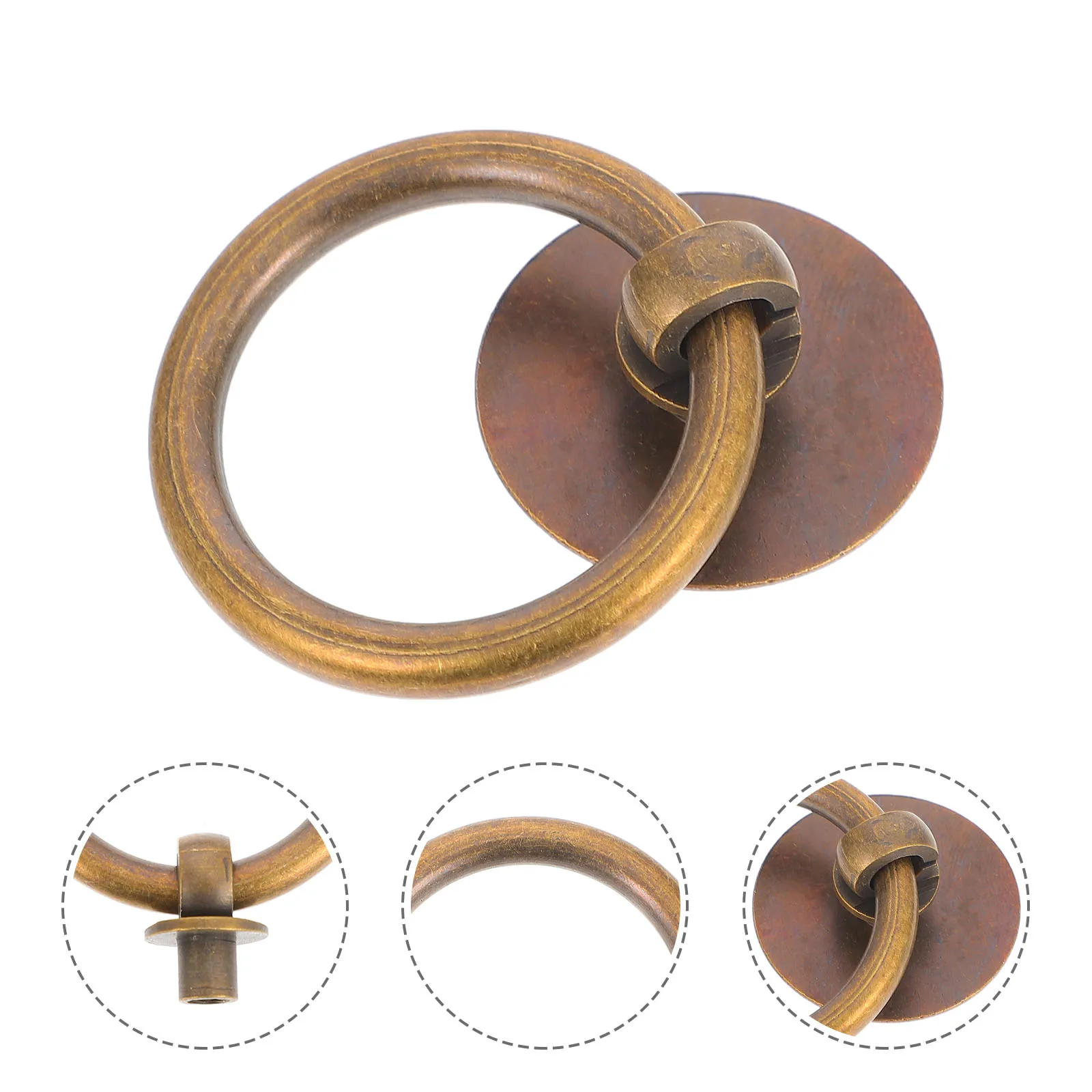 

2Pcs Vintage H les 4cm Brass Pulls Drawer Ring H les for Furniture Dresser Wardrobe Ring Drawer Pulls Hardware