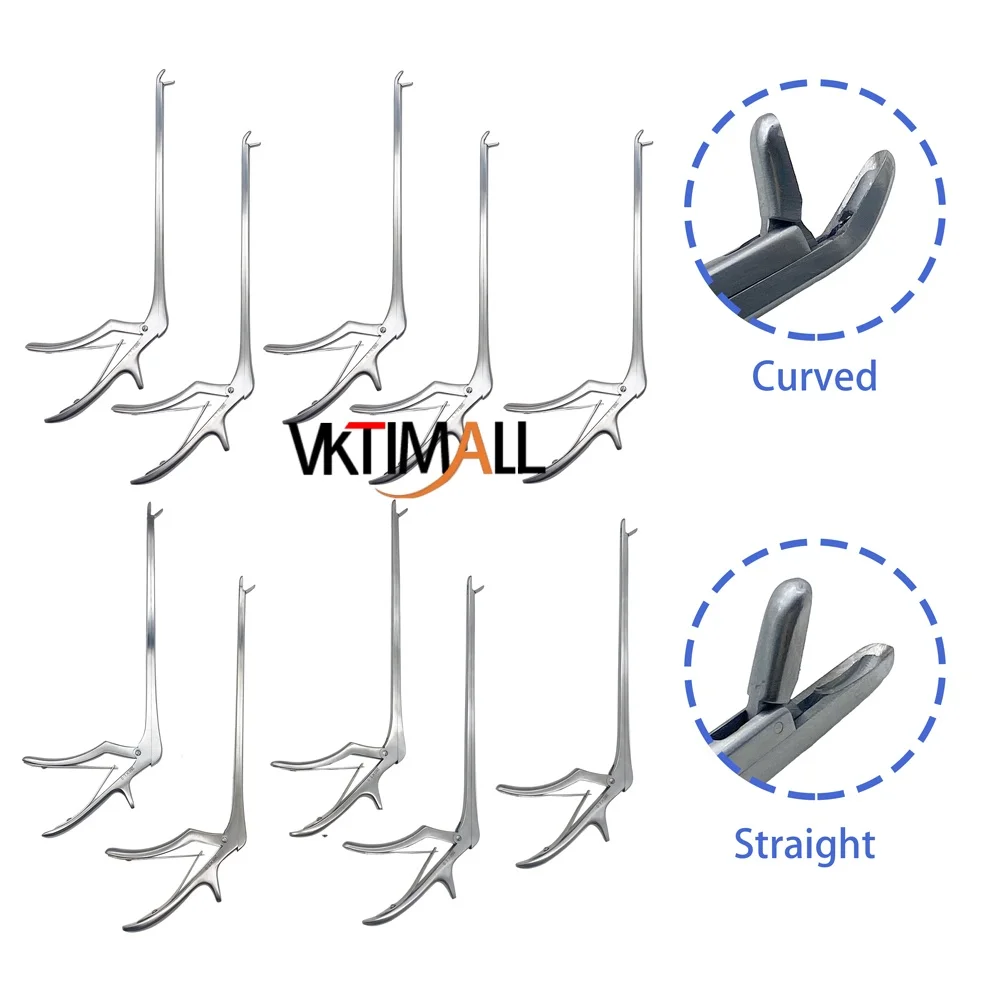 VKTIMALL Orthopedic Nucleus Pulposus Forceps Spine Bone Surgical Instruments Straight And Curved Tip