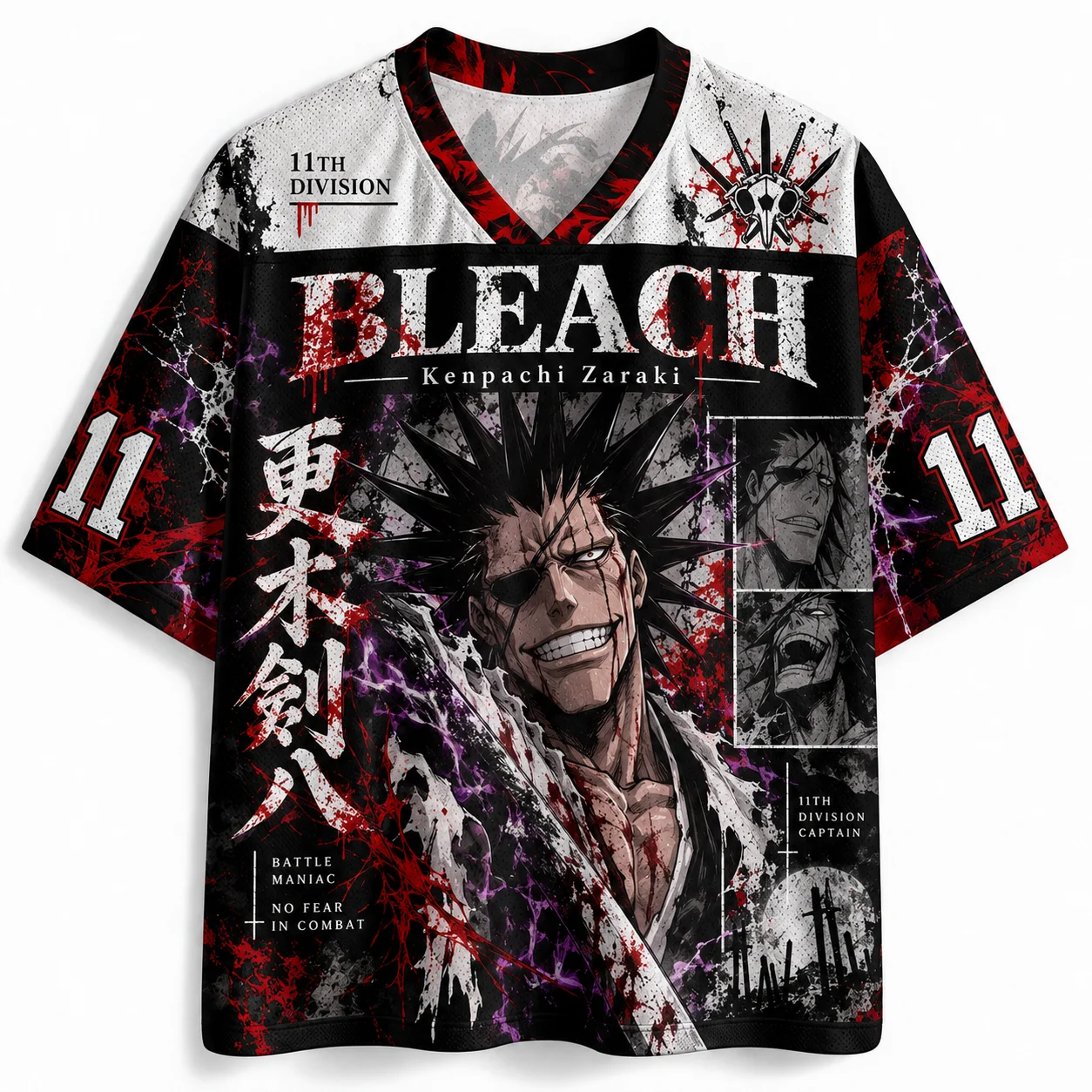 Trendy Anime Theme Graphic Print V Neck Shirt Unisex Football Jersey Fashion Graphic Tee For Weekend Casual Hip Hop Outfit