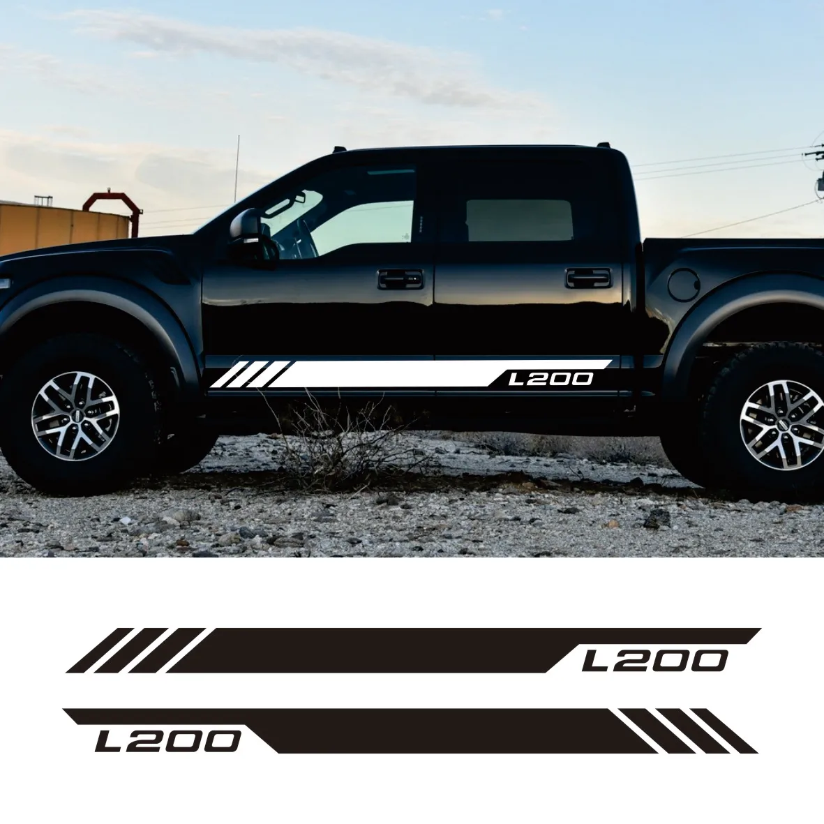 

Car Door Side Skirt Stripes Stickers For Mitsubishi L200 Triton Pickup Truck Graphics Vinyl Decor Decals Cover Auto Accessories