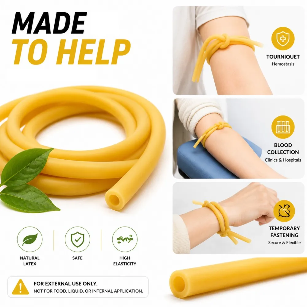 Yellow Natural Latex Rubber Hose ID1~8mm High Elastic Medical Surgical Tube DIY Slingshot Fitness Handcraft Rubber Tube