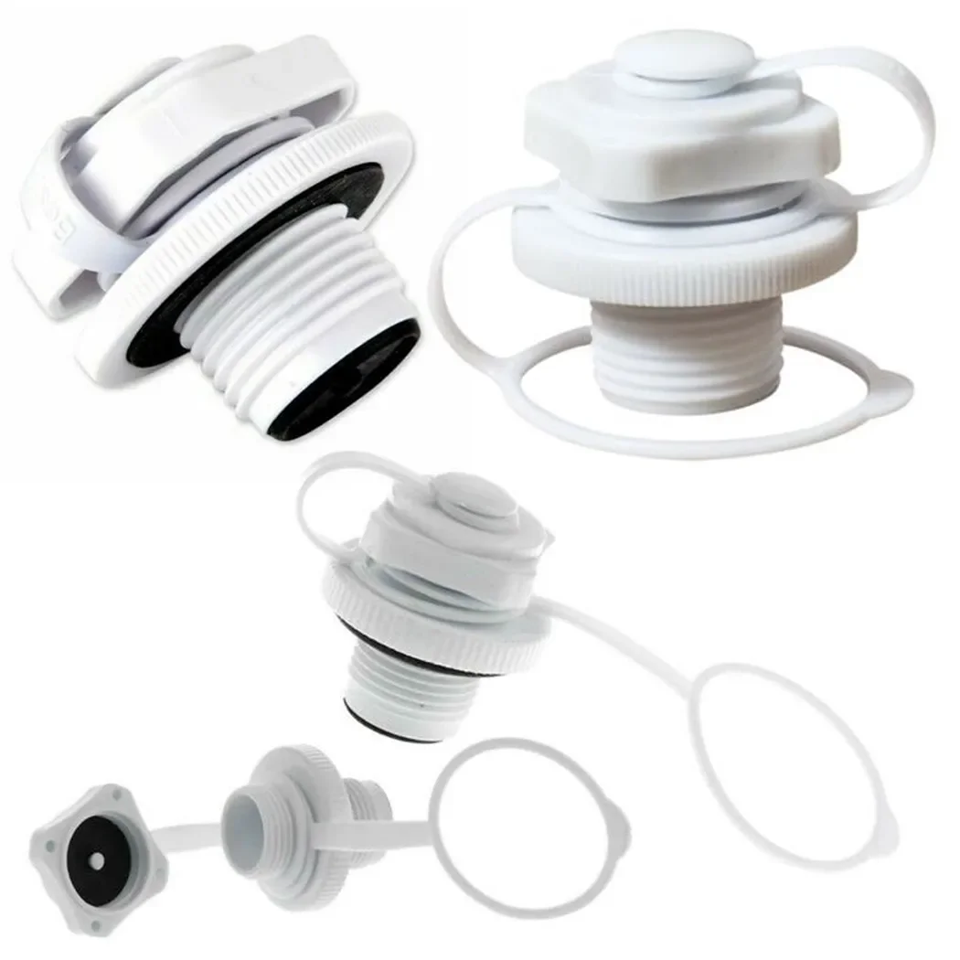 White Boston Air Valve One-way Inflation Valve Airbeds Approx. 22mm BIGMOUTH Boats Canoes Plastic Pool Rafts Rubber Dinghys New