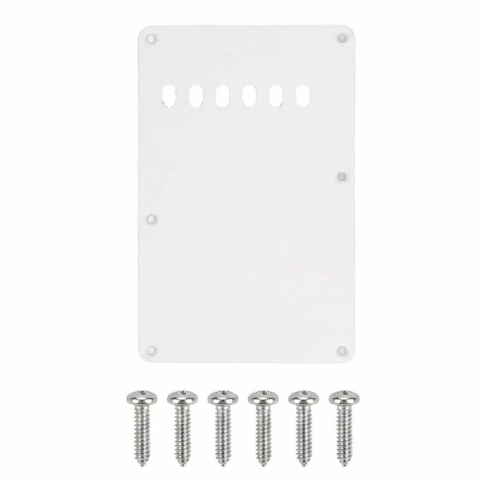 6 Holes Electric Guitar Back Cover Plate PVC White/Black/Beige Tremolo Cavity Cover With Screws Guitar Parts Back Plate
