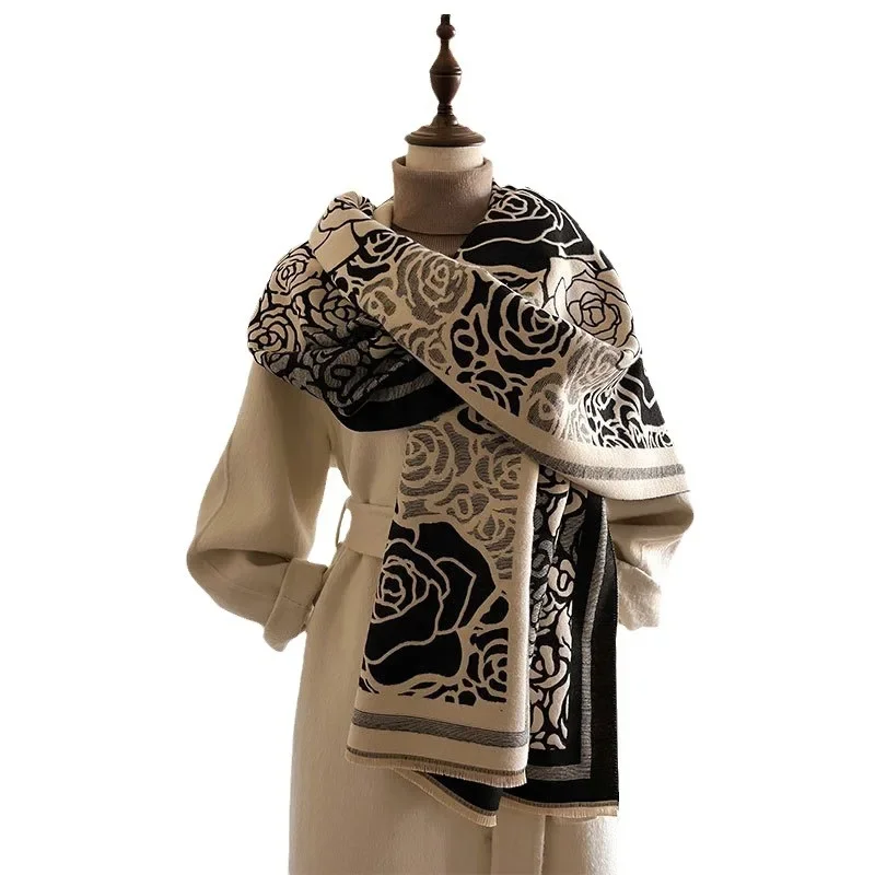 المرأة تقليد الكشمير وشاح تطول وسميكة الدافئة شال مطبوعة نمط شال الشتاء المرأة وشاح شال جديد