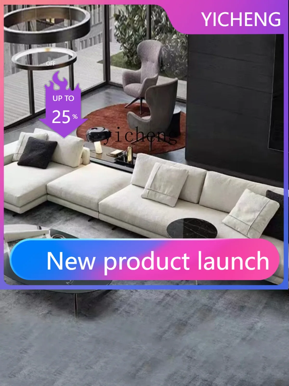 

A2-7 Minimalist Sofa Modern Minimalist Leather Cotton Linen Fabric Combination Corner Light Luxury