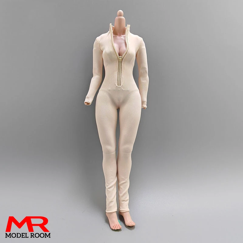 1/6 Scale Female Zipper Bodysuit Jumpsuit Shoulder Strap Waistband Clothes Model Fit 12'' Soldier Action Figure Body Dolls