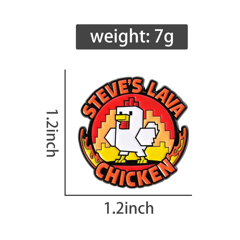 ستيف الحمم الدجاج بكسل الألعاب بروش المينا دبابيس كتلة رمل لعبة شخصية دبابيس شارة التلبيب مجوهرات هدية للأصدقاء #6