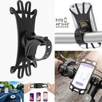 360° Rotatable Outdoor Bicycle Cell Phone Stand, Silicone Handle Mobile Phone Holder