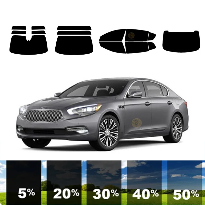 precut Removable Window Tint Film For Car 100% UVR 5%-35%VLT Heat Insulation Carbon ﻿For KIA K900 4 DR SEDAN 2015-2018