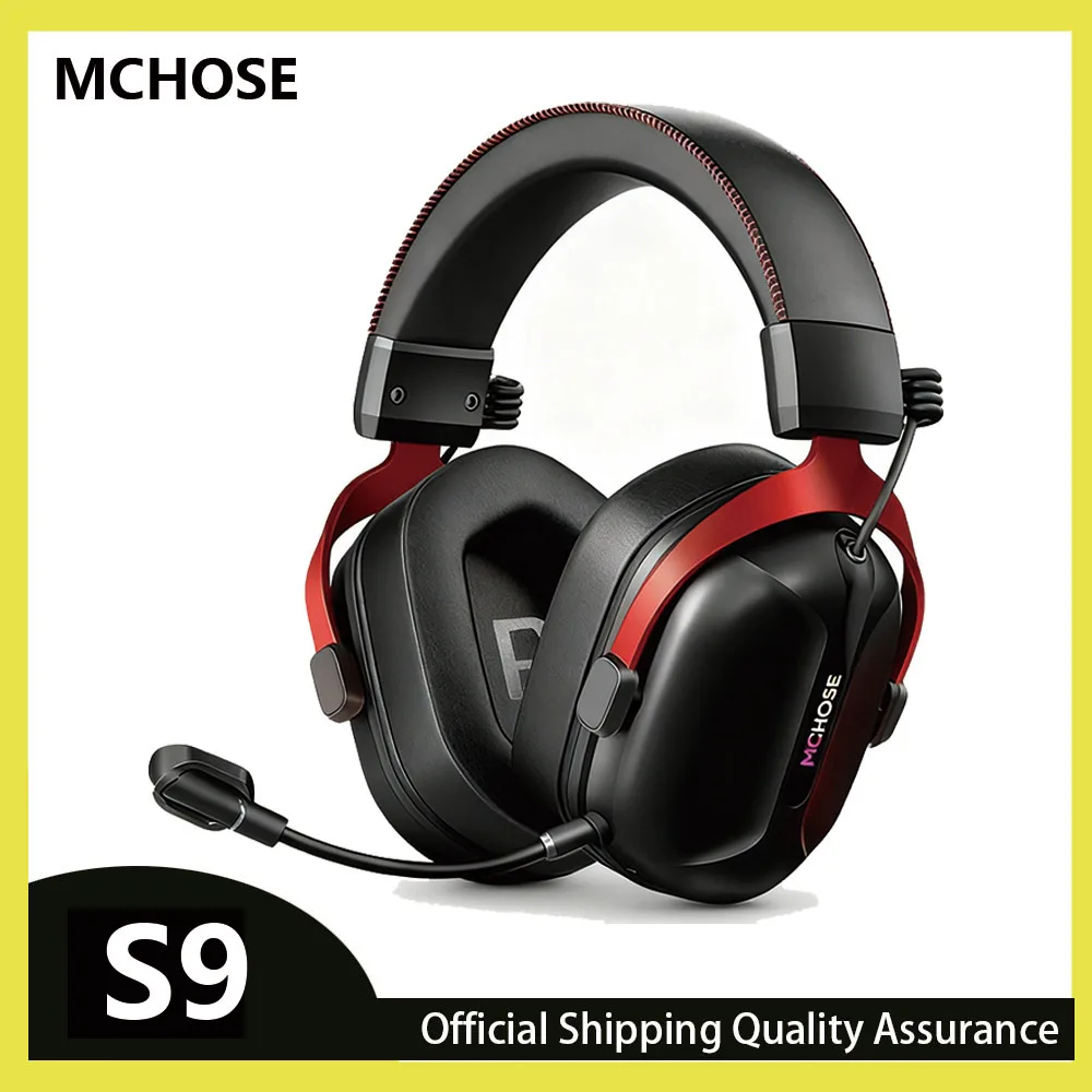 MCHOSE S9 Headset Gaming Headphones Wired Bluetooth Computer USB Wireless With Microphone Triangle Mode Three Simulation