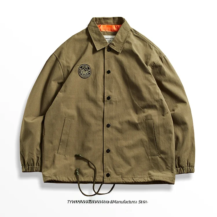 

Универсальное мужское повседневное пальто с воротником в стиле ретро, весна 2024, свободное пальто Faion Urban Sle Long Sve с бейсбольным воротником