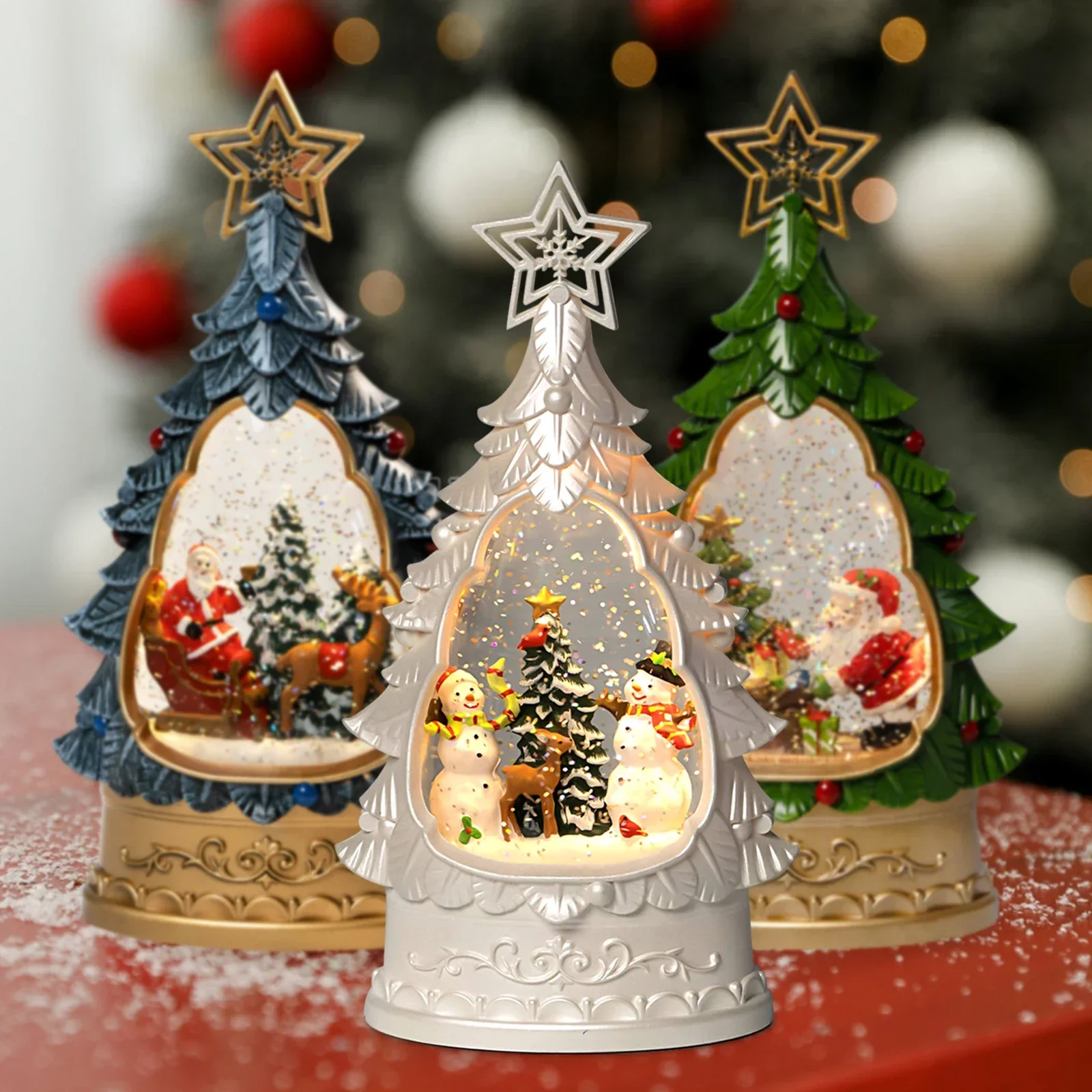 Christmas Snowman Lamp tree shaped crystal lamp for Children's birthday gift party decorative supplies Merry Christmas present