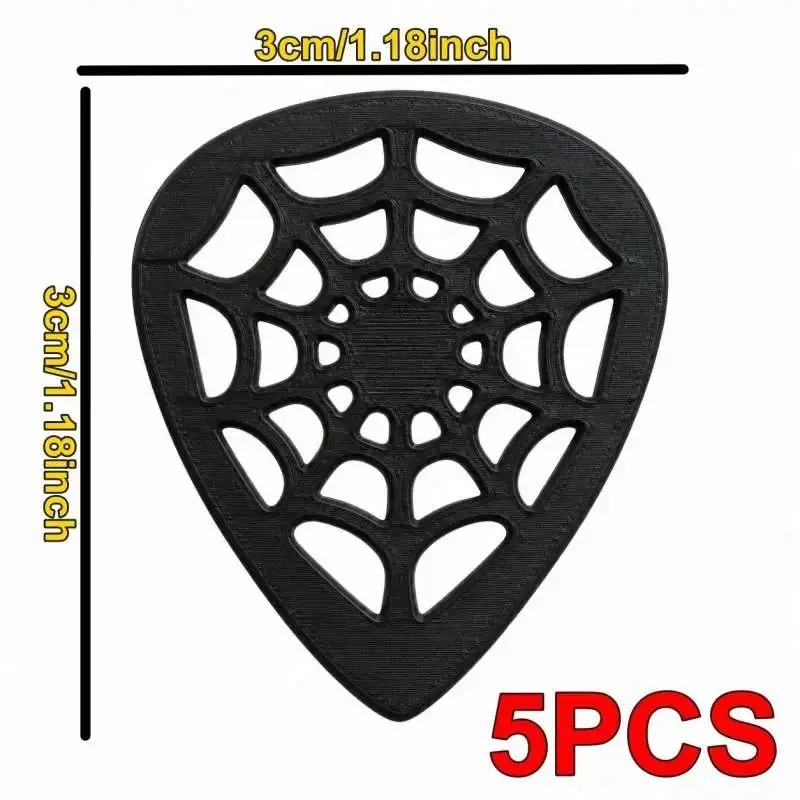 Spider Web Pattern Guitar Pick, Decorative Plectrum, Musical Instrument Practice Accessory, Musician Christmas Gift