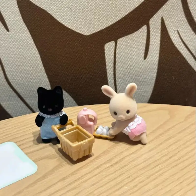 Sylvanian familles mignon filles jouets pour enfants Calico Critters Ternurines figurines d'anime famille bébé Shopping série sac aveugle poupée