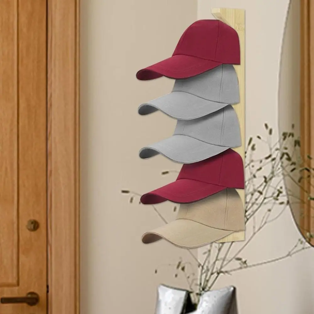 

Baseball Caps Wooden Hat Hanger Space-Saving Organizer Baseball Hat Holder Display Shelf Mount Wall Hat Rack Home Decor