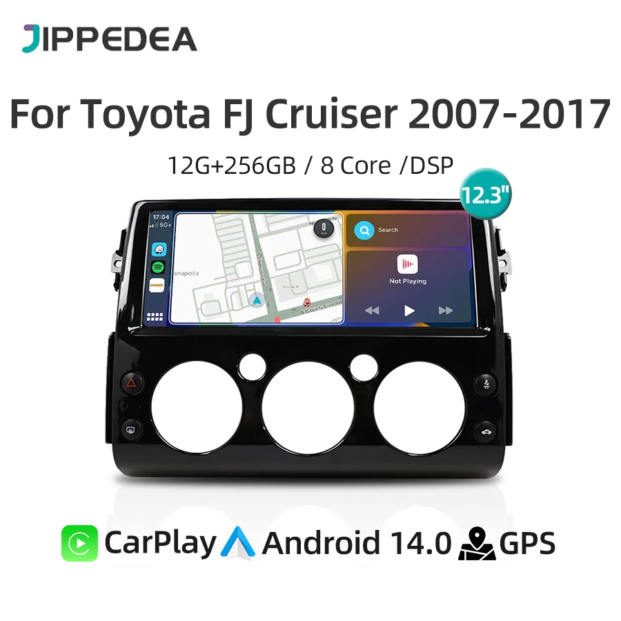 لتويوتا FJ كروزر 2007-2017 أندرويد 14.0 راديو السيارة مشغل وسائط متعددة نظام تحديد المواقع والملاحة CarPlay 4G واي فاي بلوتوث DSP ستيريو #2