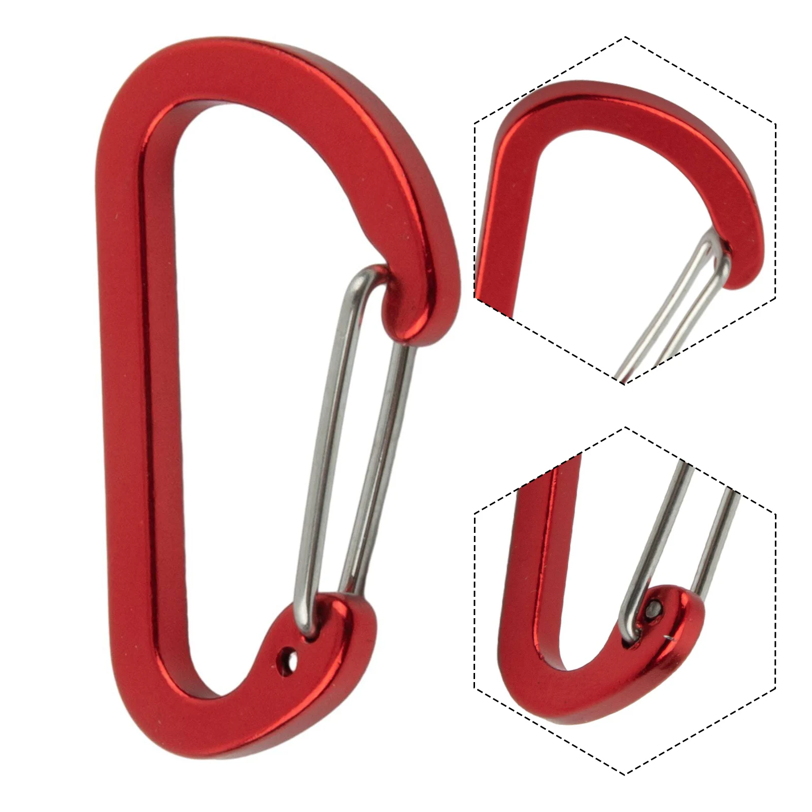 High Performance High Quality Hot Sale Brand New Carabiner Spring Hook Clip 1pc 40x25x4mm Aluminum Alloy Camping