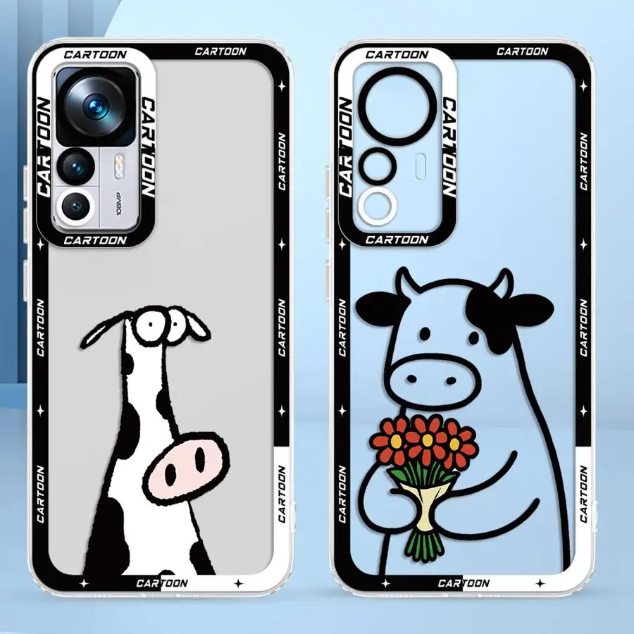 샤오미 레드미 노트 9 11S 11 14 13 12 프로 플러스 10프로 8 12S 10라이트 10S용 전화 케이스 소프트 커버 만화 소 디자인